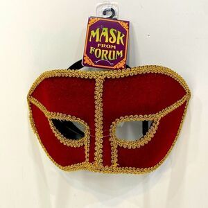 Forum Novelties Mens Karneval Style Male Burgundy Mask, Burgundy/Gold, One Size